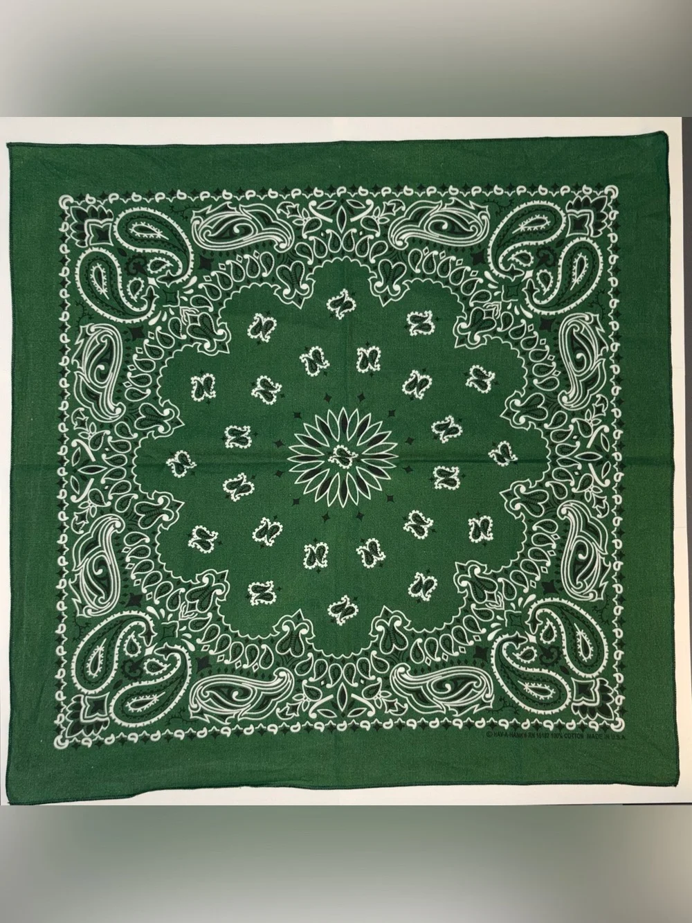Hav-A-Hank Classic Green Paisley Bandana